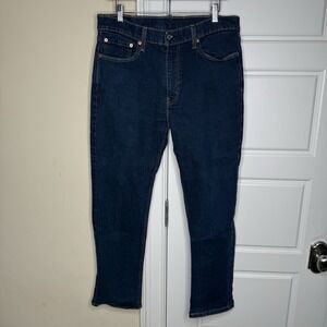 Levi's 514 Jeans Men's 36/30 (34/29) Dark Blue Straight Fit Jeans Stretch Denim